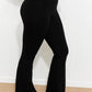 Zenana Let's Get Movin' Full Size Raw Hem Flared Yoga Pants