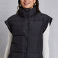 Zip Up Turtleneck Pocketed Vest Coat
