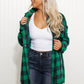Davi & Dani Peace Sign Full Size Plaid Embroidered Patch Shacket