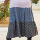 CY Fashion Full Size Color Block Ditsy Floral Skirt