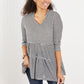 Doe & Rae Full of Love Full Size Striped Tiered Top