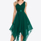 Sleeveless Handkerchief Hem Spliced Lace Dress
