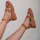 WeeBoo Best Foot Forward Platform Sandals in Brown