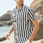 Striped Animal Short Sleeve Shirt