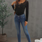 Contrast Lace Button Up Top