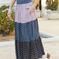 CY Fashion Full Size Color Block Ditsy Floral Skirt