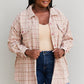 Davi & Dani Full Size Plaid Curved Raw Hem Shacket