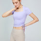 Side Drawstring Cropped Sports Top