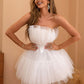 Tulle Ruffle Hem Bow Detail Mini Dress