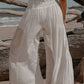 Smocked Tied Wide Leg Pants