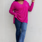 Zenana Sweater Weather Full Size Center Seam Tunic Sweater in Magenta
