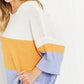 Davi & Dani Love It Full Size Color Block Sweater