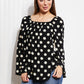 CY Fashion Polka Dot Party Full Size Bell Sleeve Blouse
