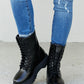 Weeboo Big Steps Platform Combat Boots in Black