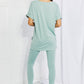 Zenana Self Love Full Size Brushed DTY Microfiber Lounge Set in Dusty Green