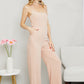 White Birch Full Size Halter Neck Jumpsuit with Pockets