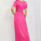 Celeste Sweetheart Full Size Short Sleeve Maxi Dress in Hot Pink