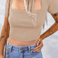 Square Neck Ribbed Crop Top