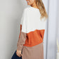 Culture Code Color Block Slit Tunic Rib-Knit Top