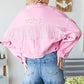 Veveret Fringe Distressed Button Up Denim Jacket