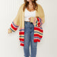 Davi & Dani Loveliest Smile Full Size Striped Longline Cardigan