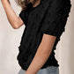 Swiss Dot Collar Short Sleeve Shirt