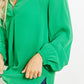 Doe & Rae Making Memories Full Size Pleated Balloon Sleeve Blouse