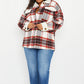 Davi & Dani Fresh Fall Vibes Full Size Plaid Button Down Jacket with Teddy Trim