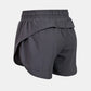Two-Tone Drawstring Waist Faux Layered Athletic Shorts
