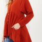 Zenana Bright and Airy Raw Edge Peplum Shirt with Pockets in Copper