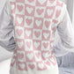 Two-Tone Heart Pattern Sweater Vest