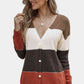 Colorblock Button Front Cardigan