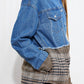 CY Fashion Porch Views Full Size Plaid Spliced Denim Jacket