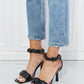 Cape Robbin Faux Leather Scrunchy Strap Heels in Black