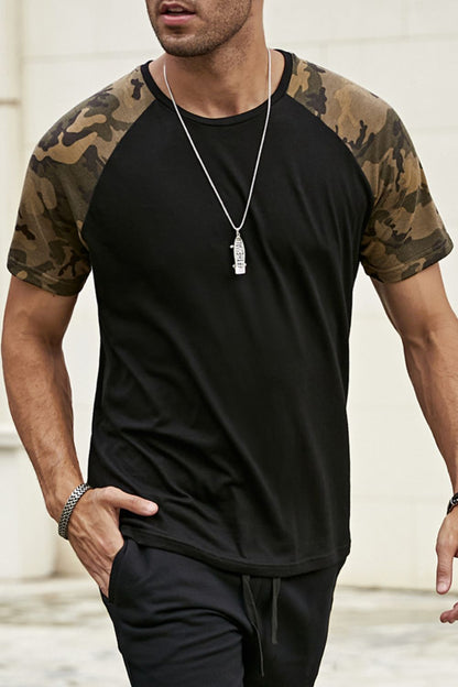 Camouflage Raglan Print Tee