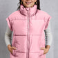 Zip Up Turtleneck Pocketed Vest Coat