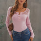 Contrast Lace Button Up Top