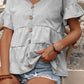 V-Neck Flounce Sleeve Tiered Top