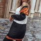 Color Block Longline Cardigan Sweater