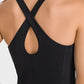 Crisscross Back Round Neck Yoga Tank