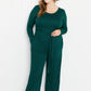 White Birch Lost in Your Eyes Full Size Wide-Leg Jumpsuit in Hunter Green