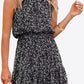 Ditsy Floral Grecian Neck Sleeveless Dress