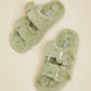 Cape Robbin Soft Steps Buckled Fuzzy Sandals