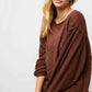 Davi & Dani Full Size Waffle-Knit Round Neck Top