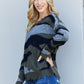 CY Fashion Full Size Multicolored Distressed V-Neck Sweater