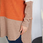 Culture Code Color Block Slit Tunic Rib-Knit Top