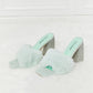 Cape Robbin Fur Strap Rhinestone Block Heels