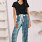 V-Neck Tee and Printed Pants Lounge Set