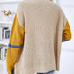 Striped Color Block Button-Up Cardigan