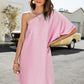 Dolman Sleeve One-Shoulder  Dress